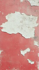 Exposed red wall with peeling paint revealing cracked texture and weathered surface details