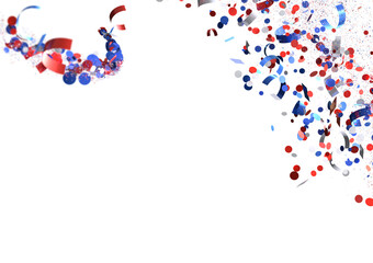 confetti - ndependence day USA banner mockup with confetti confetti in American national colors.