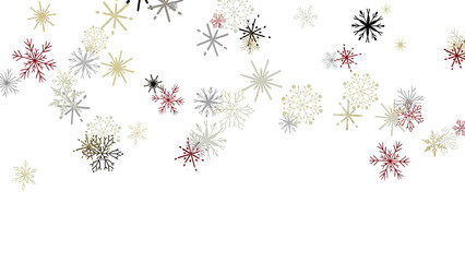 Falling snow at night. Bokeh lights