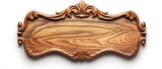 Wooden nameplate with ornate design, perfect for decoration