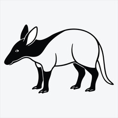 Fototapeta premium Aardvark line art White background illustration Generative Ai