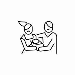 family parents baby icon sign vector