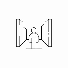 person corridor icon sign vector