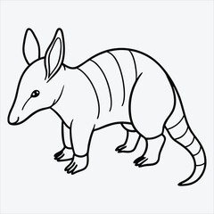 Aardvark line art White background illustration Generative Ai