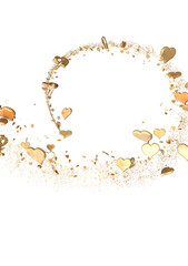  Falling love heart confetti 3d illustration