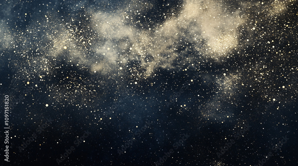 Aufkleber stunning celestial background in deep space created by golden nebulae and star clusters