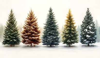 Obraz premium Group of Trees arrange in a Row