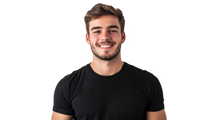 Obraz premium Men, White Background, Black Color, Cut Out, Smiling