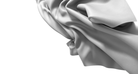 A close up of a white fabric draped over a black background, creating a smooth and simple abstract composition.