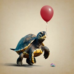 Party Turtle with Balloons