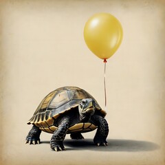 Party Turtle with Balloons