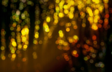 Colorful bokeh lights create a festive atmosphere during evening celebration