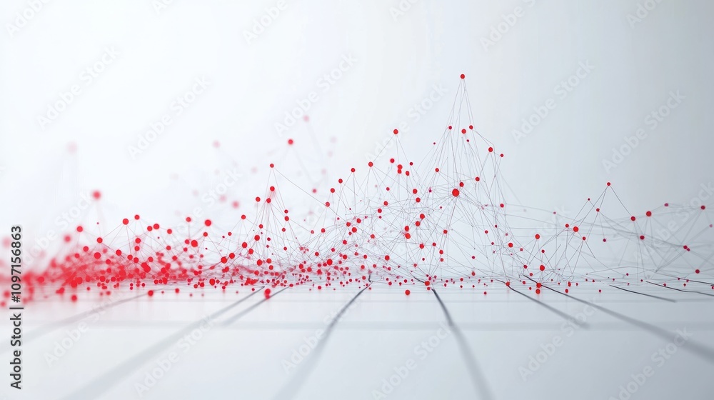 Aufkleber Abstract visualization of data points connected by lines, suggesting complexity and analysis.