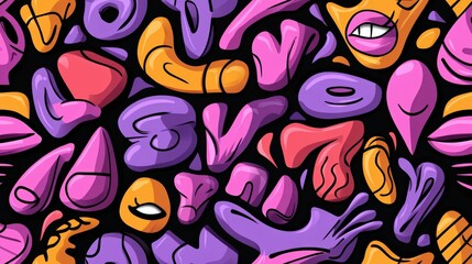 Obraz premium Colorful abstract shapes and forms create a vibrant design