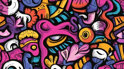 Fototapeta premium Vibrant abstract art featuring colorful shapes and playful designs