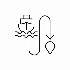 ship drop sea icon sign vector
