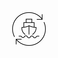 ship refresh icon sign vector