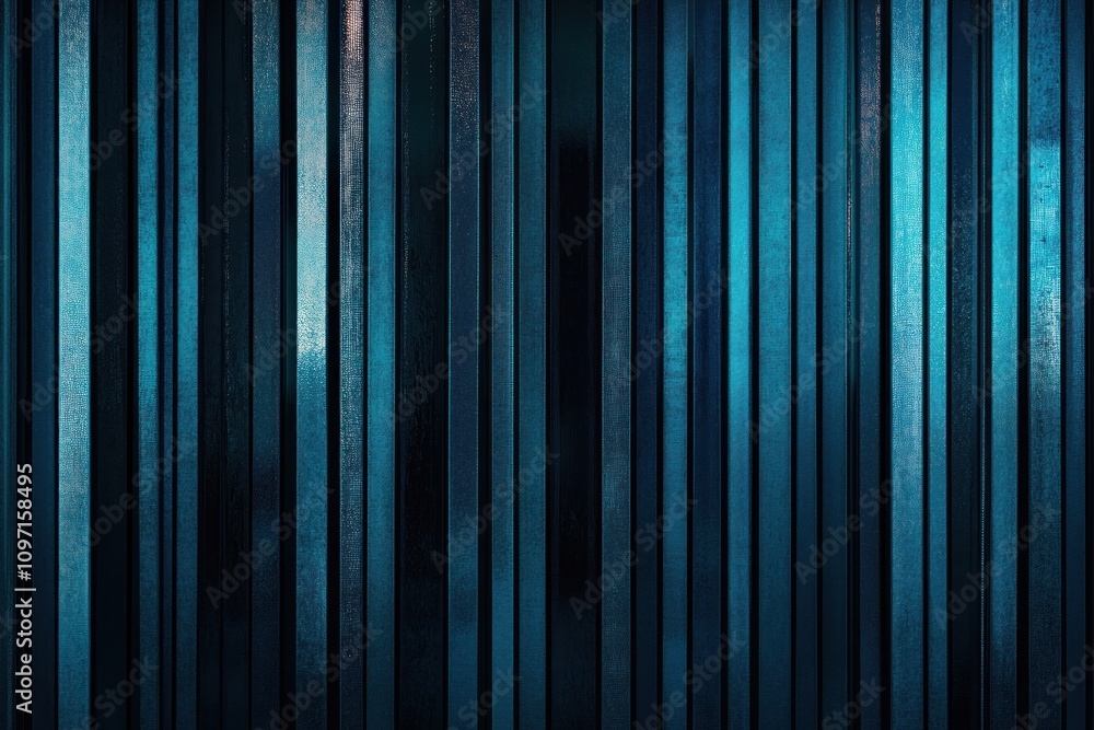 Leinwandbilder abstract image of vertical metallic bars with a blue hue, creating a textured background.