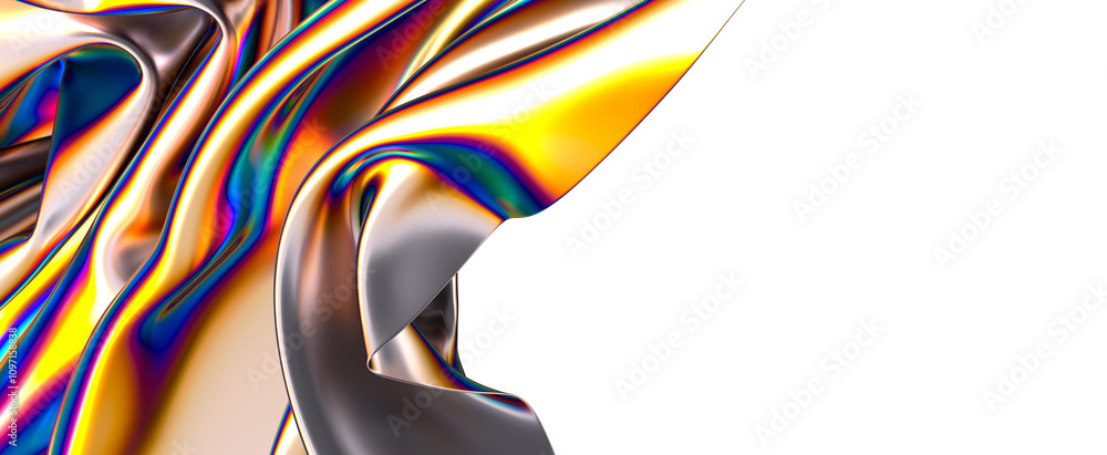 Poster ethereal holographic dreamscape: immerse yourself in a transcendent 3d holographic display