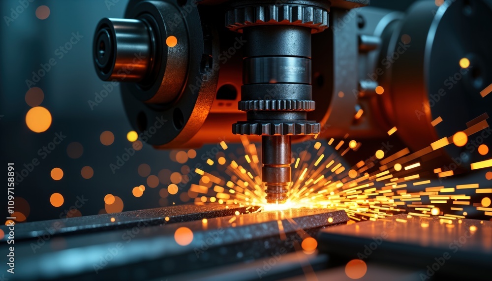 Aufkleber cnc lathe cuts metal fast. smart manufacturing tech. factory automation. industrial equipment. high 