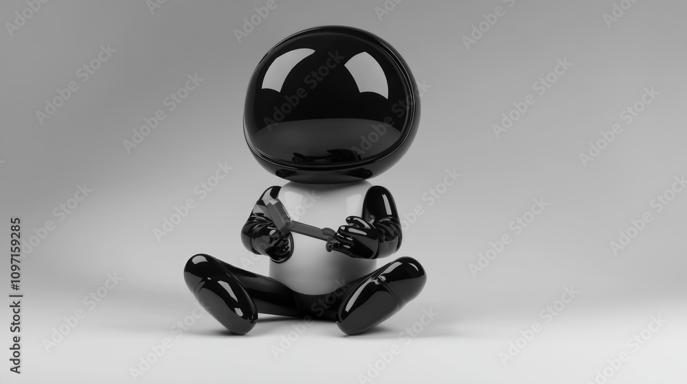 Poster A stylized character sitting and playing video games with a controller.