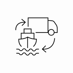cargo ship delivery truck icon sign vector