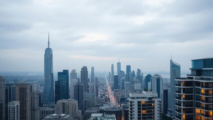 A modern apartment with a highlighted balcony in a high-rise condo building, balcony, structure