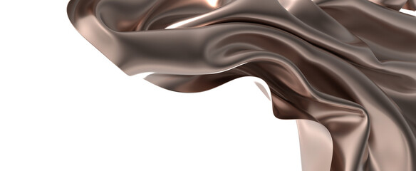 Bronze Silk Fabric Drape Flowing