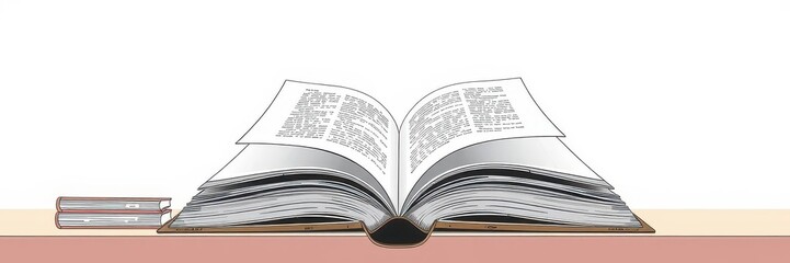 Obraz premium A floating book mockup featuring blank pages in a minimalist style, perfect for showcasing designs or illustrations, publishing, study, illustrations