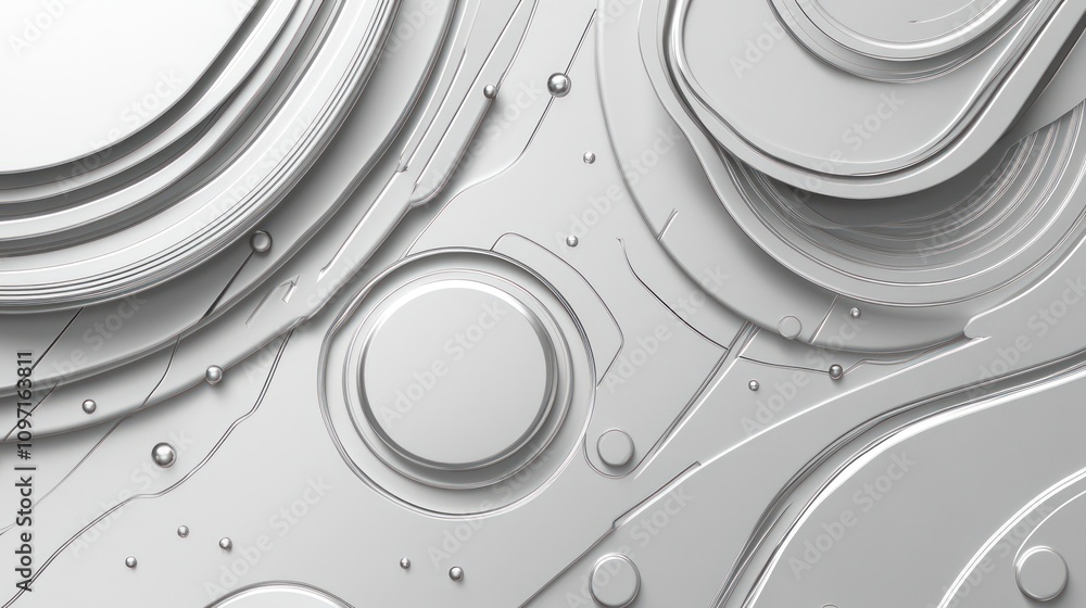 Poster abstract design featuring layered shapes and textures in grayscale tones.
