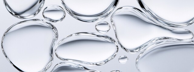 macro shot, water bubbles, arranged in an organic pattern white background, clean and pure nature concept, science and scientific research, microbiology