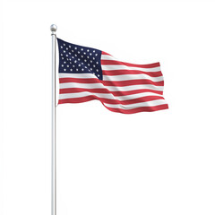 Fototapeta premium United states of america flag waving on white background
