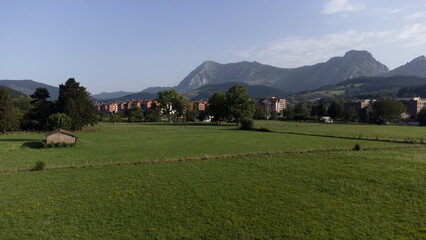 aerial view of the Valley of Atxondo in the Basque country