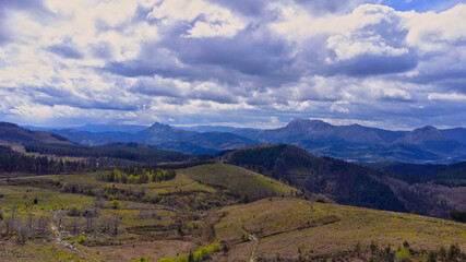 Fototapeta premium aerial view of the Valley of Atxondo in the Basque country
