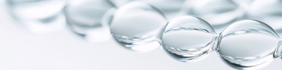 macro shot, water bubbles, arranged in an organic pattern white background, clean and pure nature concept, science and scientific research, microbiology