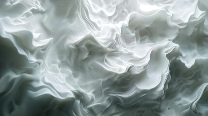 Obraz premium Dynamic white waves abstract art digital creation studio environment close-up view fluid motion concept