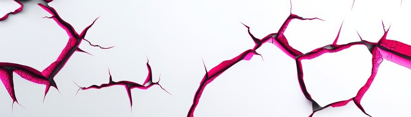 Fototapeta premium Cracked walls art installation urban gallery contemporary art creative environment artistic perspective expressionism