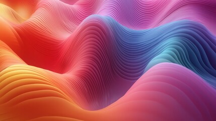 Vibrant wave patterns digital art abstract design colorful environment up-close view modern aesthetics for digital creativity