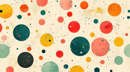 Colorful abstract circles on a textured background, creating a playful design.