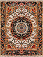 Obraz premium Overhead view of Persian carpet with intricate pattern