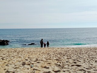 walking on the beach