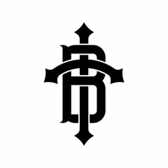TB Initial Monogram Letter and Crossed Logo Template