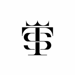 ST TS Initial with Crown Logo Template