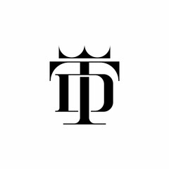 DT TD Initial with Crown Logo Template