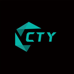 CTY creative minimalist letter logo. CTY unique vector initials alphabet letter logo design