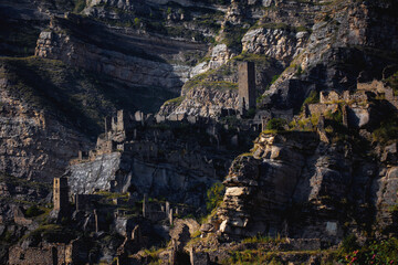 ancient city in the mountains, Republic of Dagestan, Russia. Old Kahib.
