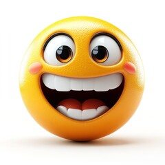 Fototapeta premium A digitally rendered happy emoticon with large eyes and a wide smile