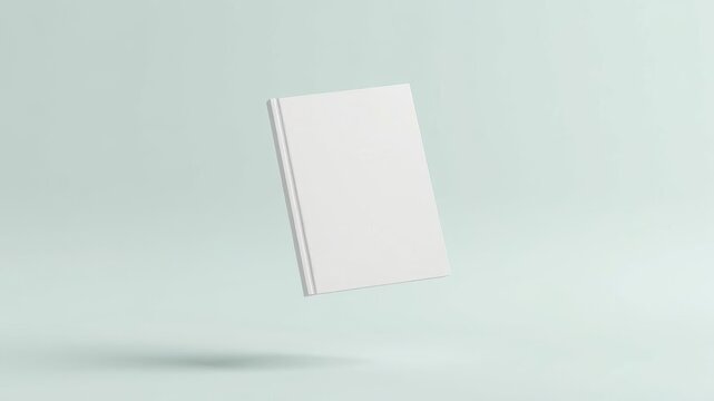 A floating book mockup showcasing a paperback book hovering in mid-air, with a soft shadow underneath it, against a plain background, creative, floating, paperback