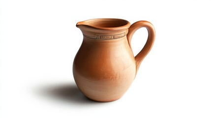 Clay pitcher with rustic design, perfect for home decor