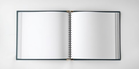 An open vertical photo album mockup with customizable pages and cover design, mockup, image